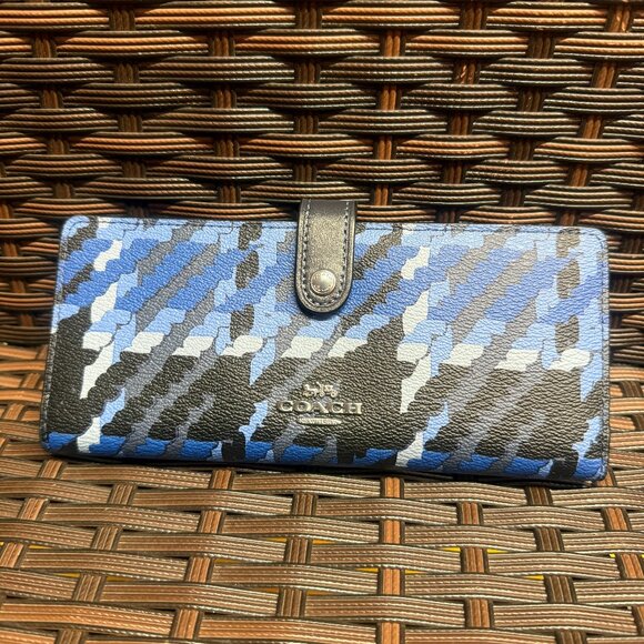 coach Slim Wallet With Graphic Plaid Print cn750 - Picture 1 of 3